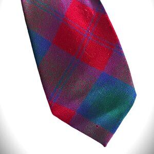 Vintage Ingles Buchan Wool Tie Scottish Plaid Scotland - Lindsay 3.5" X 55" long